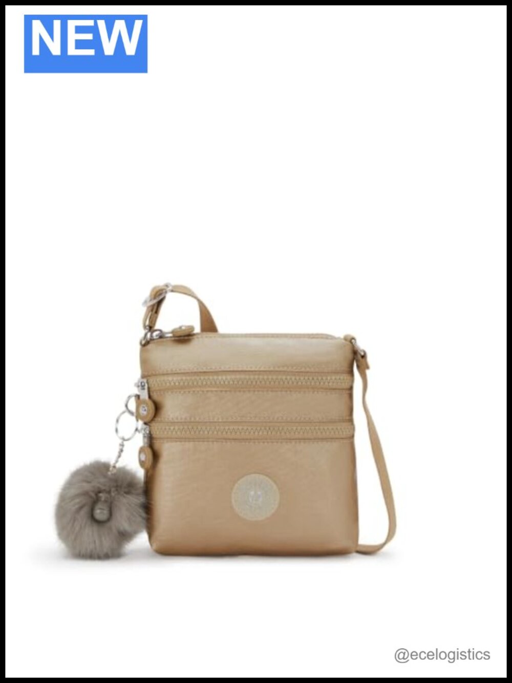 Kipling Alvar Extra Small Metallic Mini Bag Nylon Crossbody Satchel